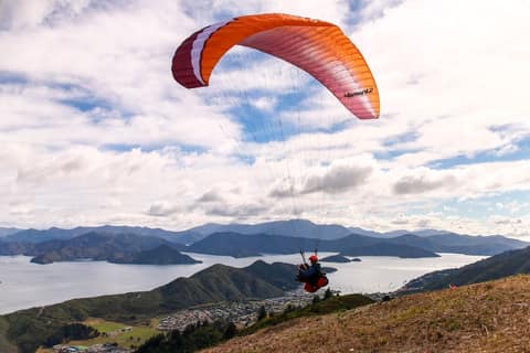 Paragliding over Picton