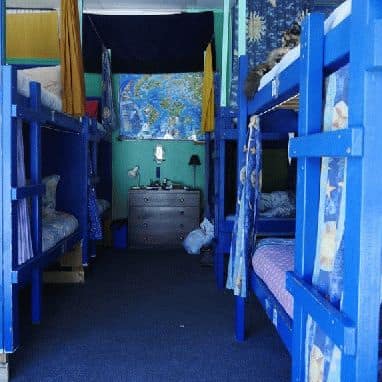 The girls’ section of the large mixed dorm