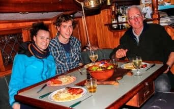 Dinner on board in the Sounds